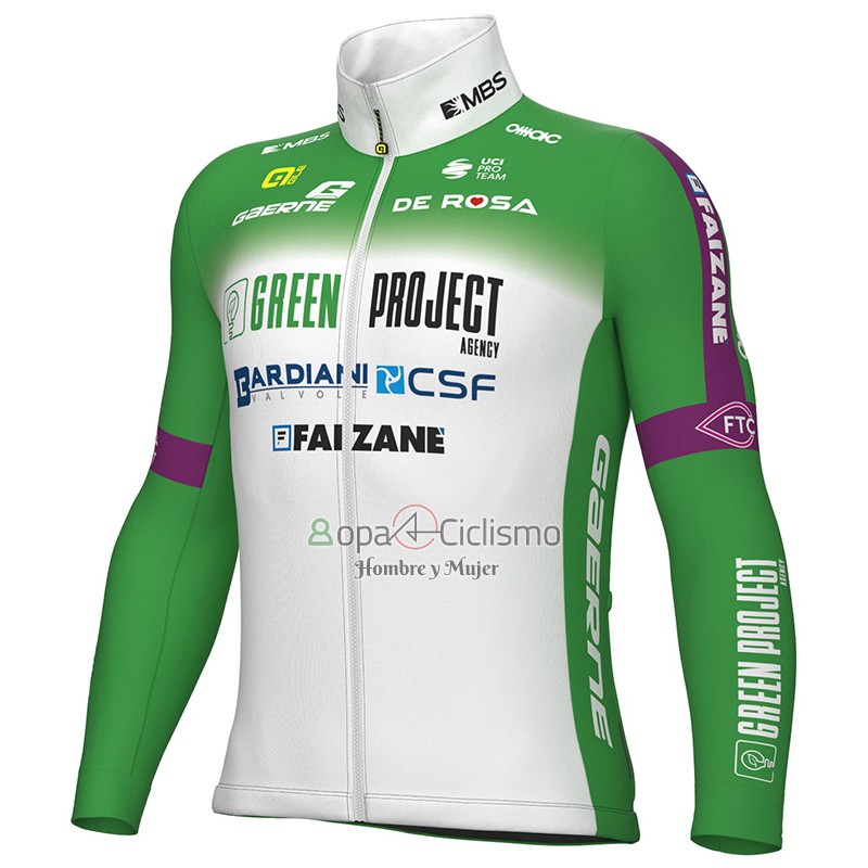 Verde Project Bardiani Csf Faizane Ropa Ciclismo Culotte Largo 2023 Hombre Mangas Largas Verde